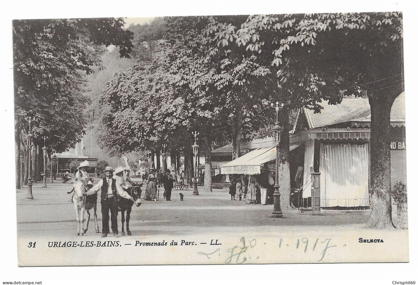 CPA écrite En 1917 - URIAGE-LES-BAINS - Promenade Du Parc - LL - N° 31 - Animé - - Uriage