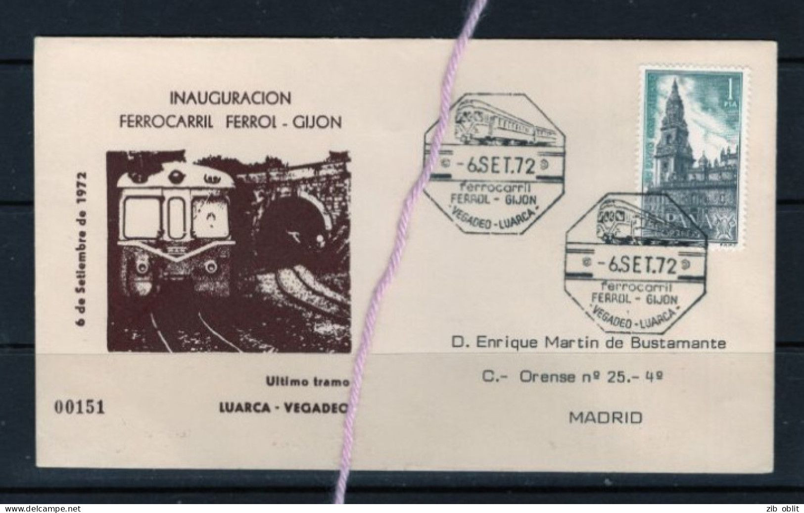 (ALM)  Espagne Spain Spanje Espana TREN TRAIN TREIN FERROL GIJON LUARCA VEGADEO  1972 - Trains