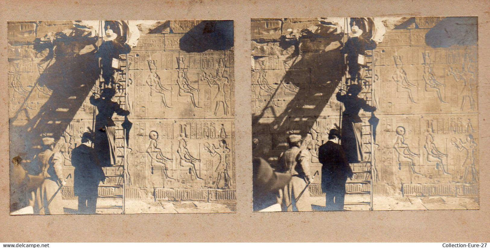 (28/04/24) EGYPTE-LOT DE 7 CARTONS STEREO - STEREOSCOPIE - TEMPLE PHILAE - PYRAMIDE - SPHYNX