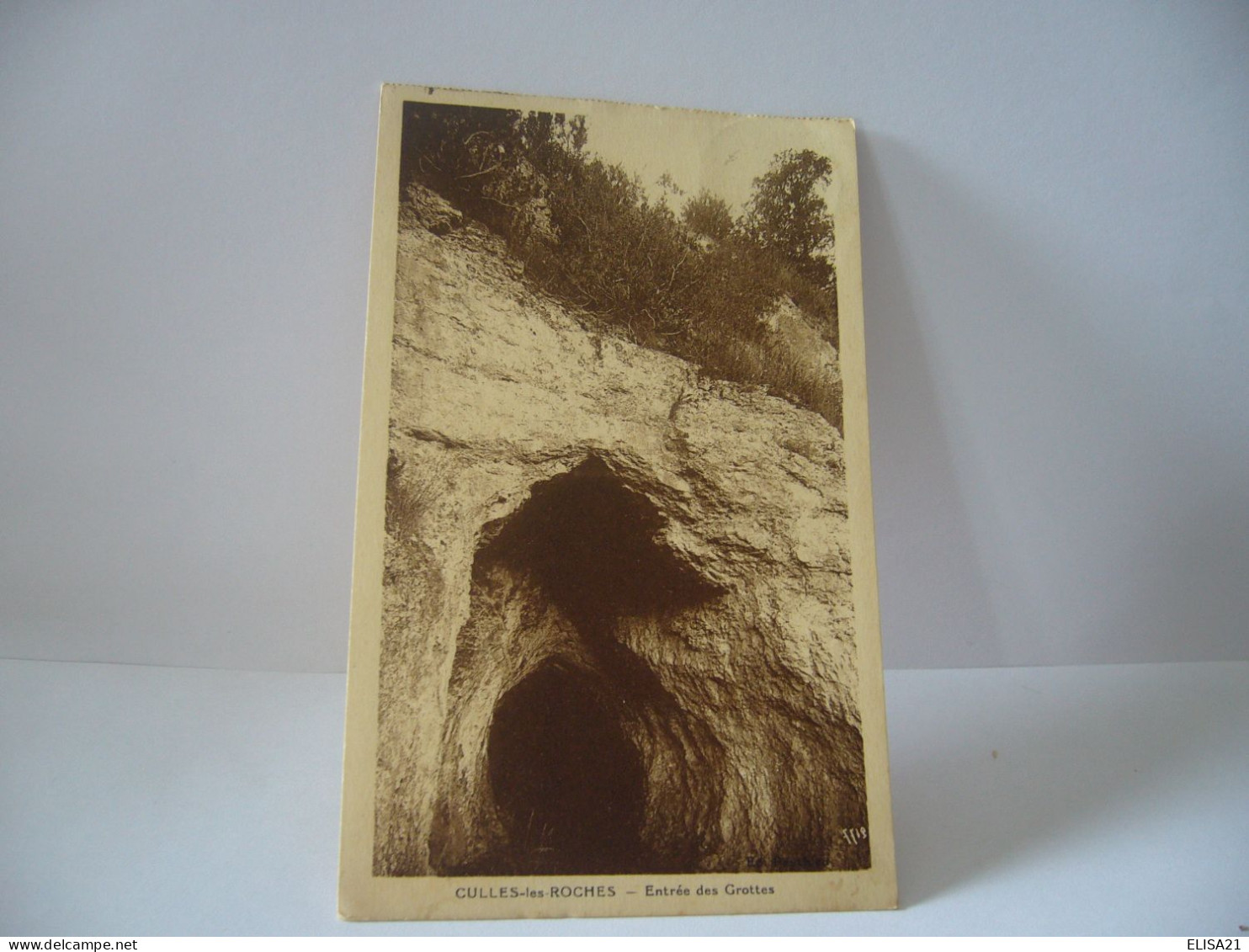 CULLES LES ROCHES  71 SAONE ET LOIRE ENTREE DES GROTTES  CPA 1936 - Montceau Les Mines