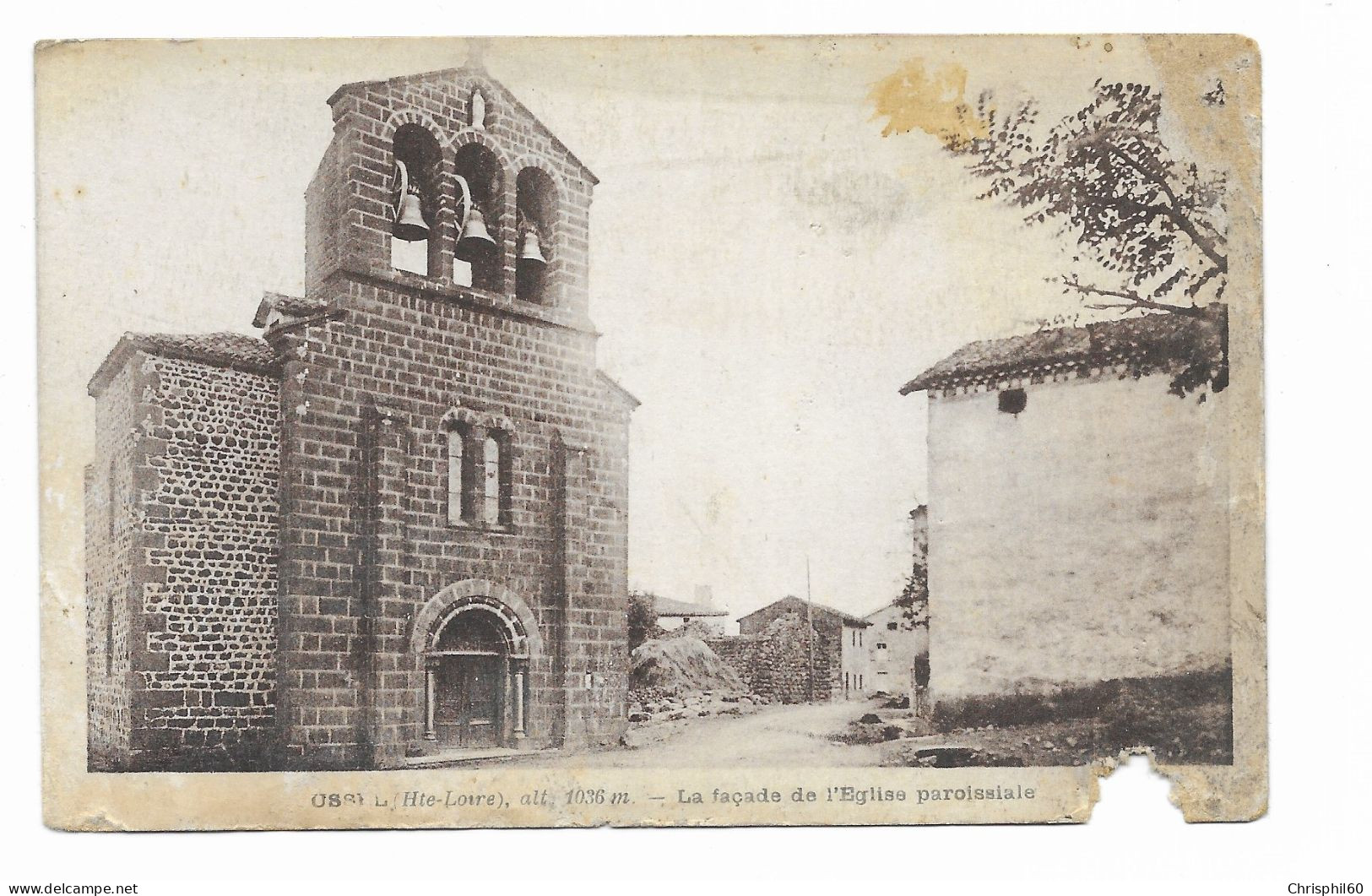 CPA RARE - USSEL (haute-Loire) - La Façade De L'église Paroissiale - Edit. Margerit-Brémond - - Autres & Non Classés