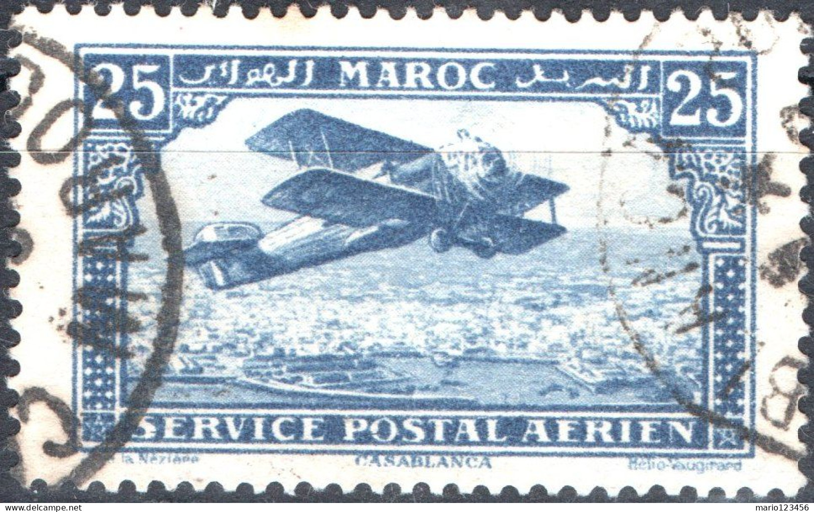 MAROCCO FRANCESE, FRENCH MOROCCO, LANDSCAPE, 1922, USATI Scott:FR-MA C2, Yt:MA PA2 - Used Stamps