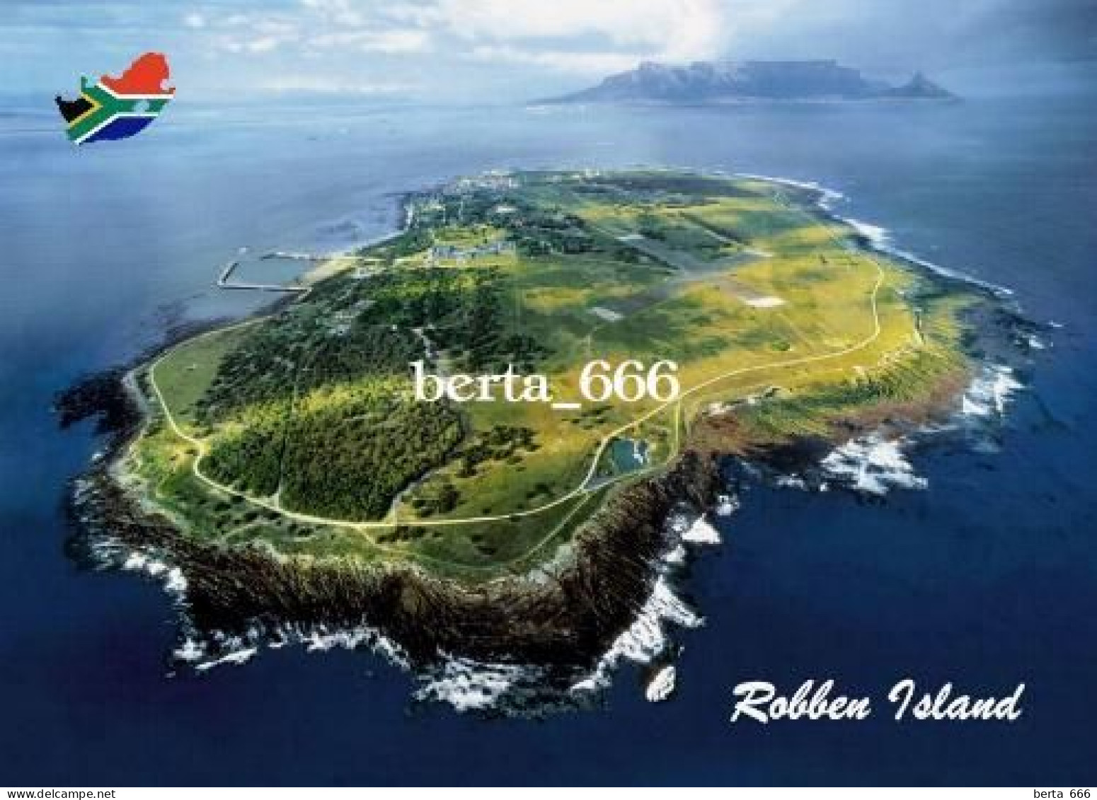 Robben Island UNESCO Aerial View South Africa New Postcard - South Africa