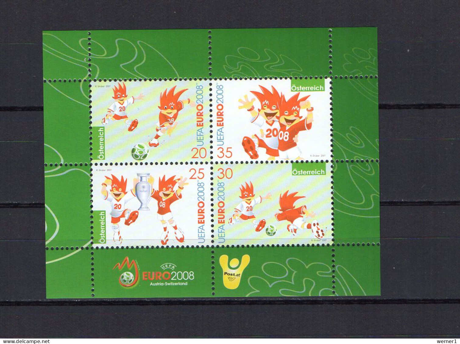 Austria 2007 Football Soccer European Championship S/s MNH - Championnat D'Europe (UEFA)