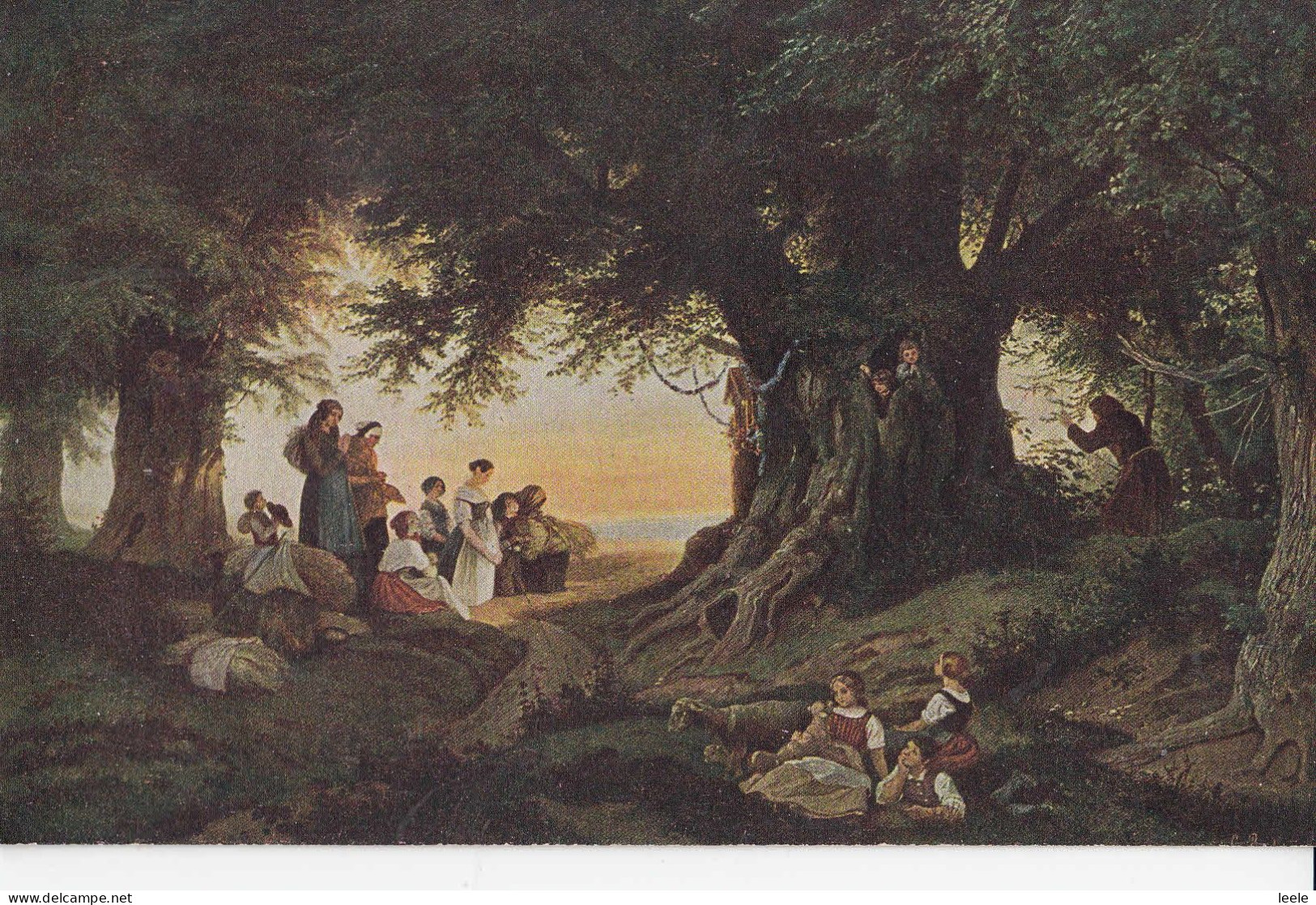 C79. Vintage Postcard. Evening Prayer In Forest. L Richter - Paintings