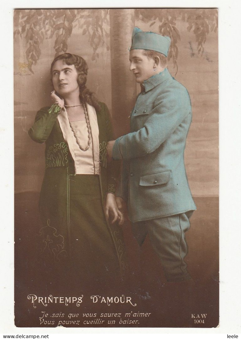 C35. Vintage Postcard. Soldier And Girlfriend. I Know You Love Me........ - Coppie