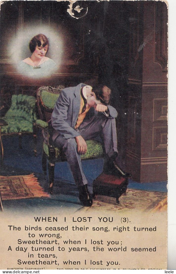 C67. Vintage  Bamforth Song Postcard. When I Lost You. No.3 - Muziek En Musicus