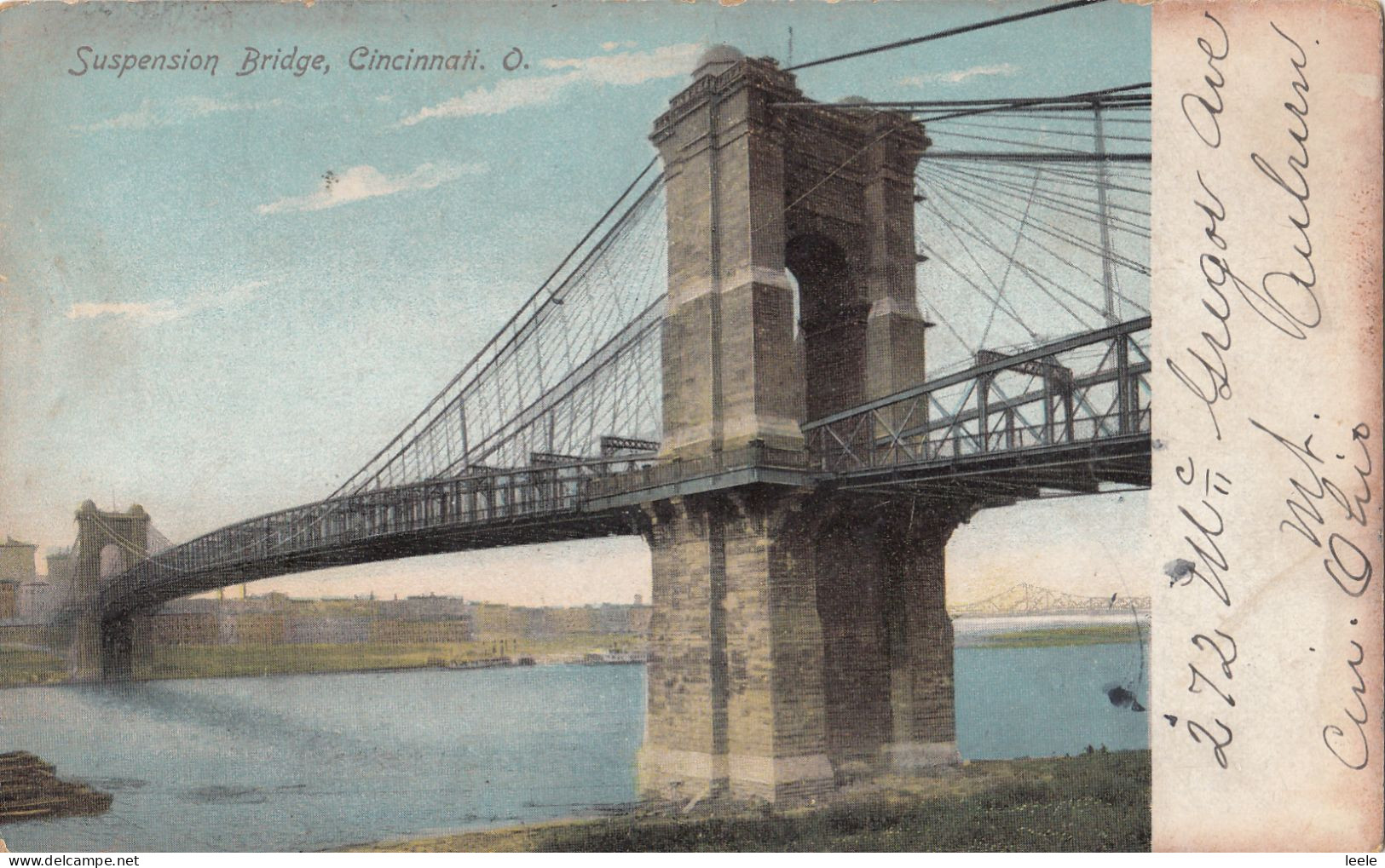 C54. Vintage US Undivided Postcard. Suspension Bridge, Cincinnati. - Cincinnati