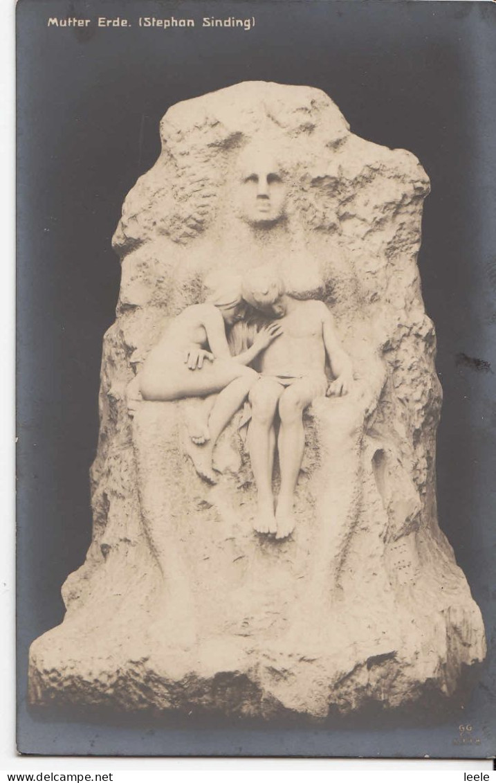 C08. Vintage Postcard. Mutter Erde. Stephan Sinding. - Sculptures