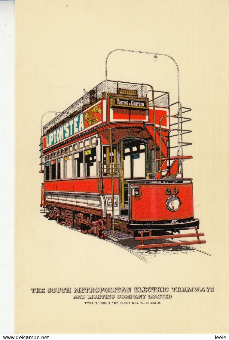 C04.Postcard. The South Metropolitan Electric Tramways. - Strassenbahnen
