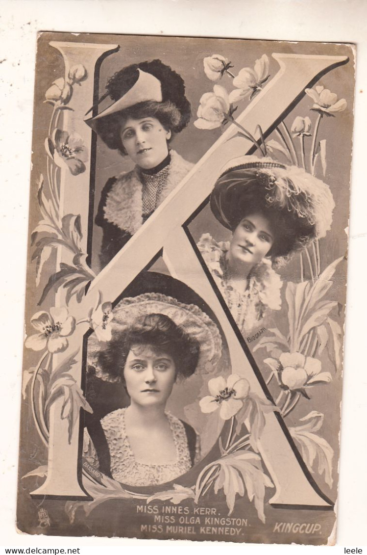 C31. Antique Postcard. Actresses. Innes Kerr, Olga Kingston, Muriel Kennedy - Artiesten