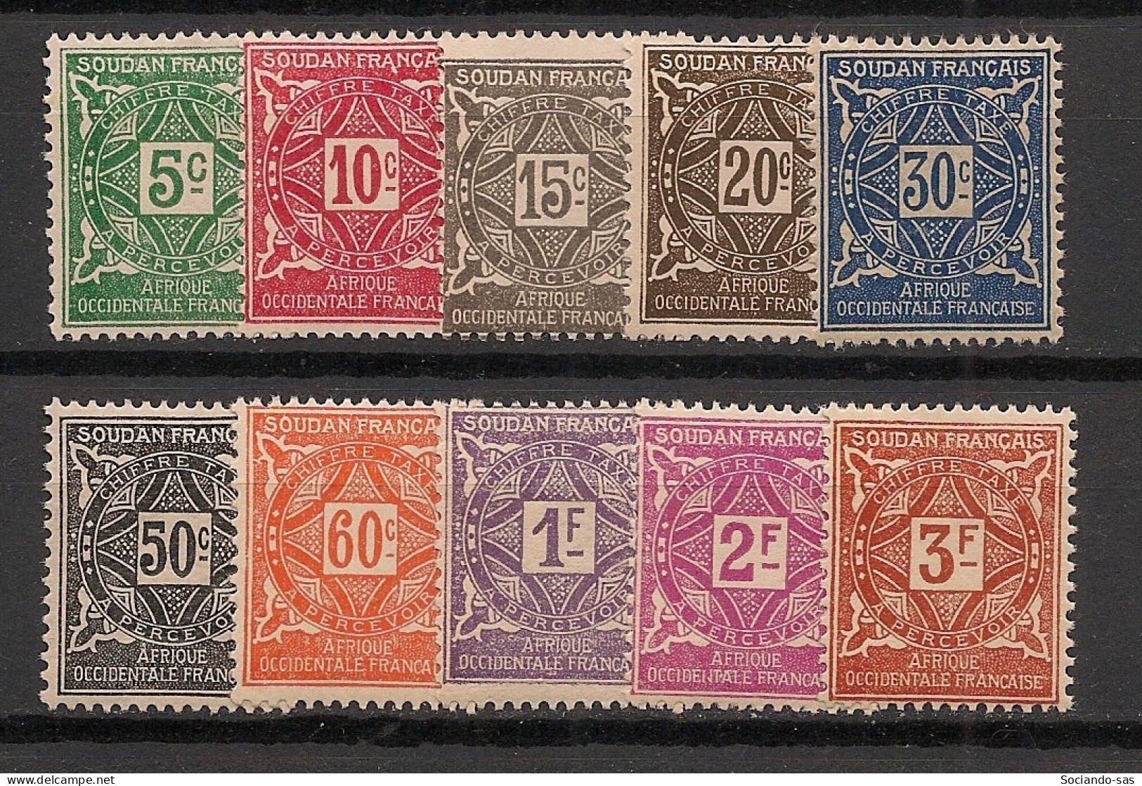 SOUDAN - 1931 - Taxe TT N°YT. 11 à 20 - Série Complète - Neuf Luxe ** / MNH / Postfrisch - Ungebraucht