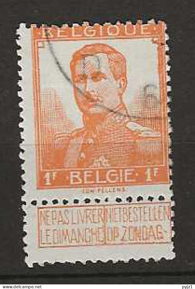 1912 USED Belgium Mi 97 - 1912 Pellens