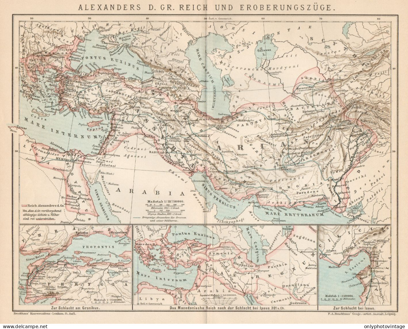 B6219 Alexanders D. GR. Reich - Carta Geografica Antica Del 1901 - Old Map - Geographische Kaarten