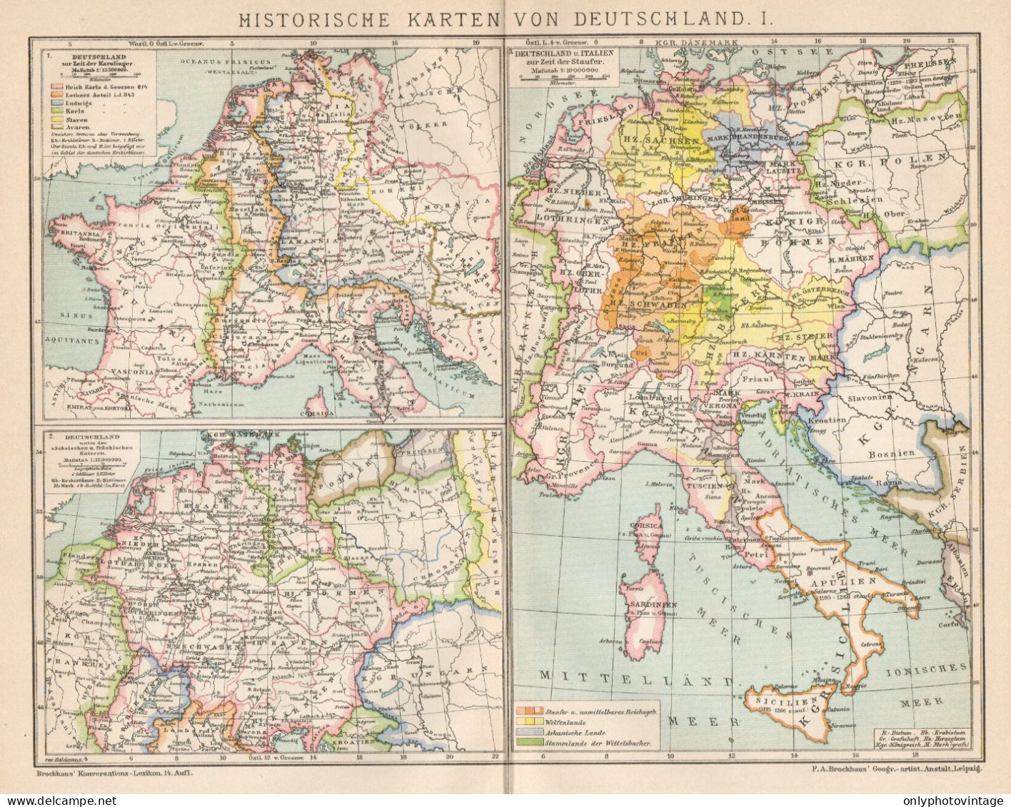 B6197 Historische Karten Von Deutschland - Carta Geografica Del 1901 - Old Map - Geographische Kaarten