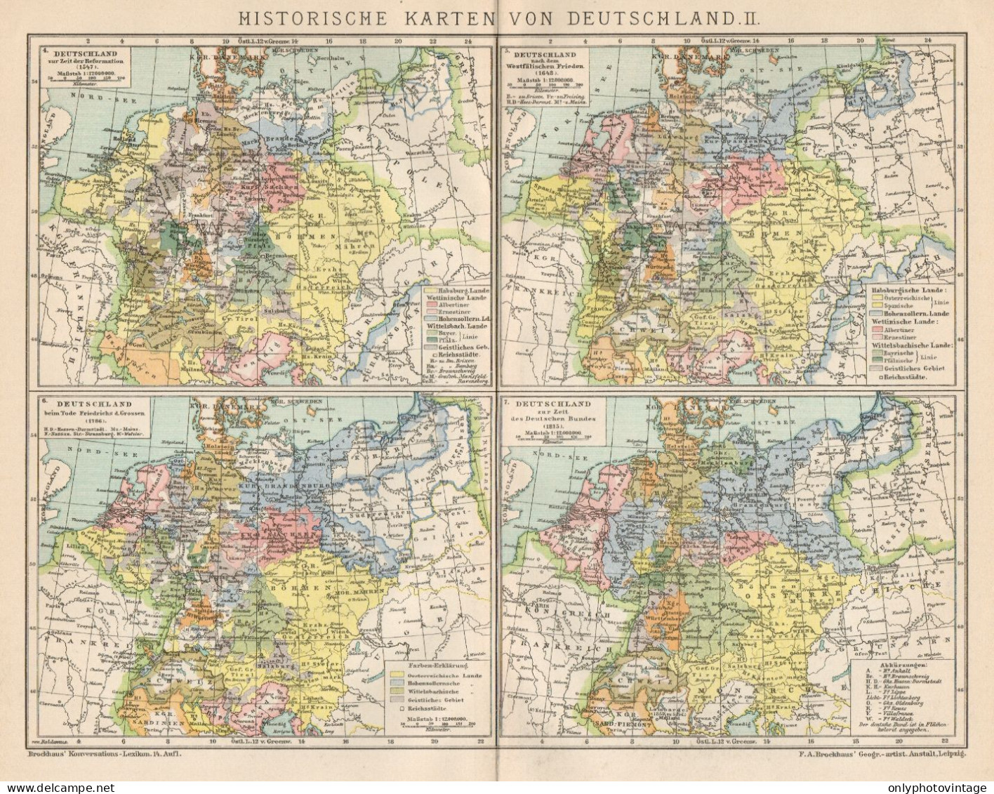 B6198 Historische Karten Von Deutschland - Carta Geografica Del 1901 - Old Map - Carte Geographique