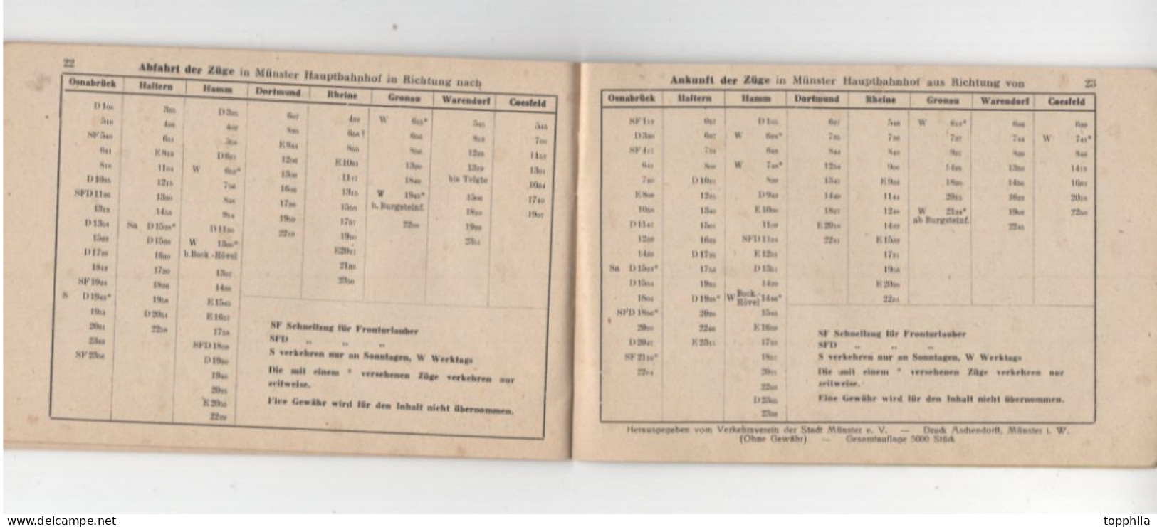 1940 3. Reich Strassenbahn, Zug Und Bus Fahrplanheft Für Münster Und Umgebung - Europa