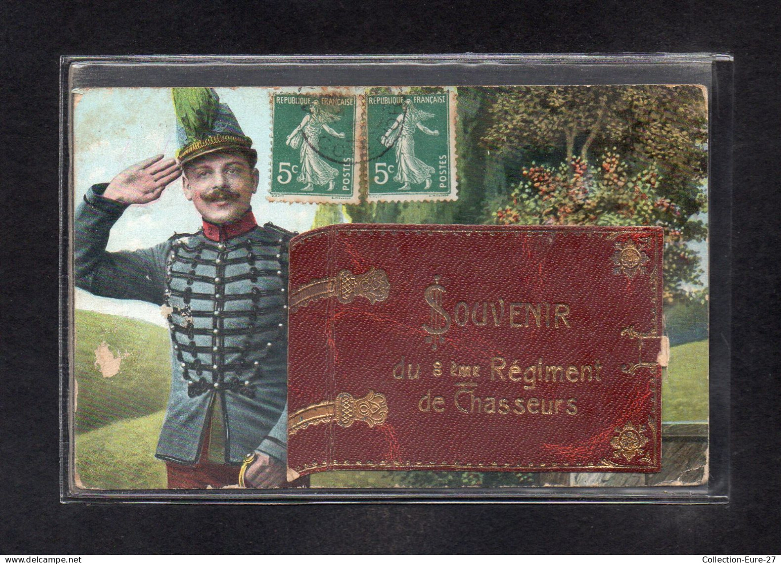 (28/04/24) 21-CPA AUXONNE - SOUVENIR DU 8è REGIMENT DE CHASSEURS - CARTE A SYSTEME DE 10 VUES - Auxonne