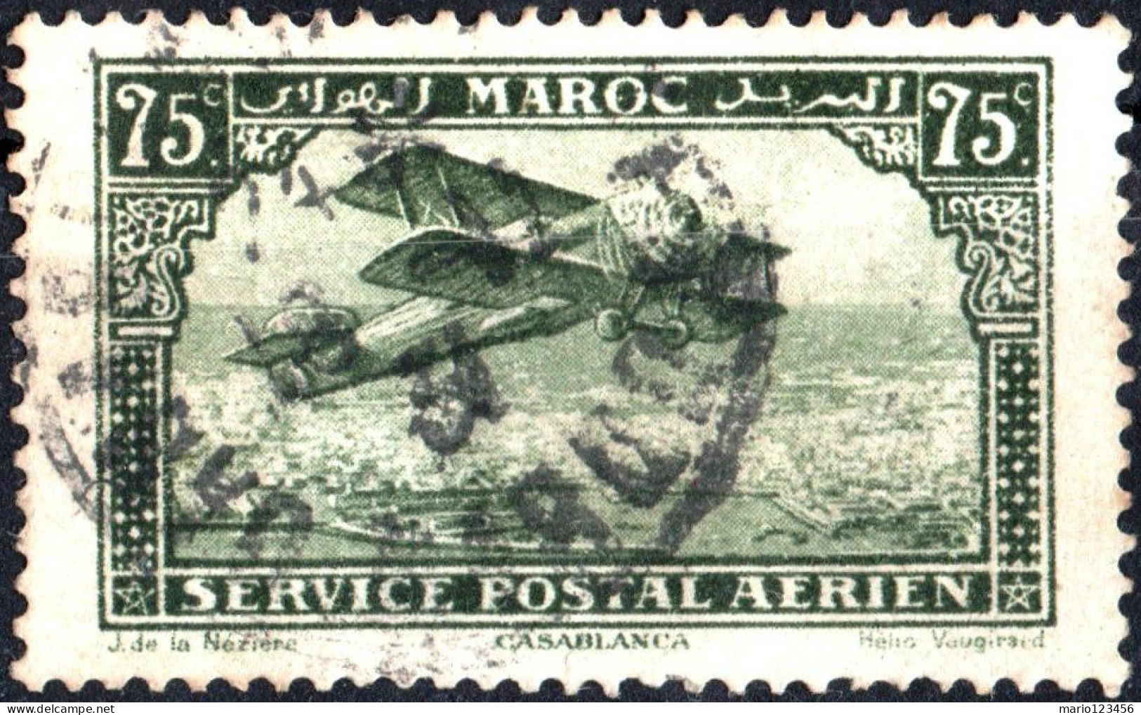 MAROCCO FRANCESE, FRENCH MOROCCO, LANDSCAPE, 1922, USATI Scott:FR-MA C5, Yt:MA PA5 - Used Stamps