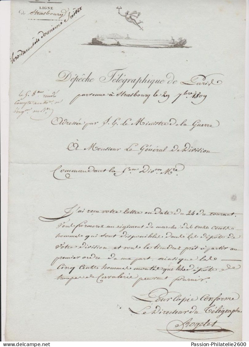 Télégramme Chappe De 1809 - Documents Historiques