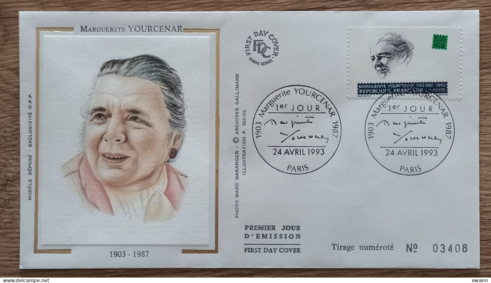 FDC 1993 - YT N°2804 - MARGUERITE YOURCENAR - PARIS - 1990-1999