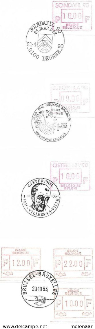 Postzegels > Europa > België > Frankeermachines (EMA) > 1980-99  7 Breiven Met Frankeermachinestempels (17030) - 1980-1999