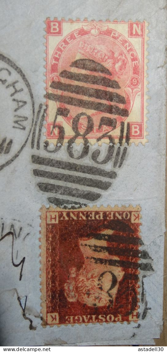 Enveloppe Avec 2 Timbres,  Nottingham 1873 To France  ...................... 240424-CL-2-4 - Lettres & Documents