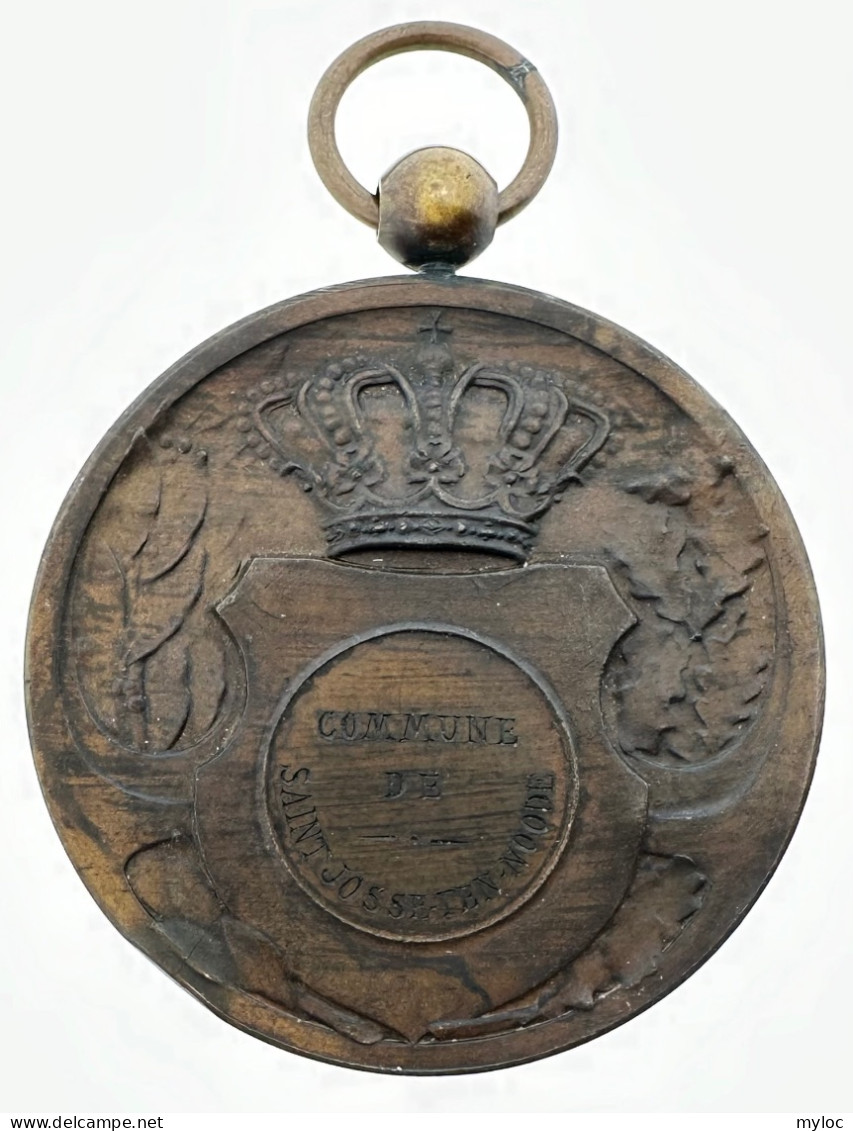 Médaille Avec Béliaire Bronze. Ecole Moyenne De Jeunes Gens. Concours Général 1911. Commune Saint-Josse - Unternehmen