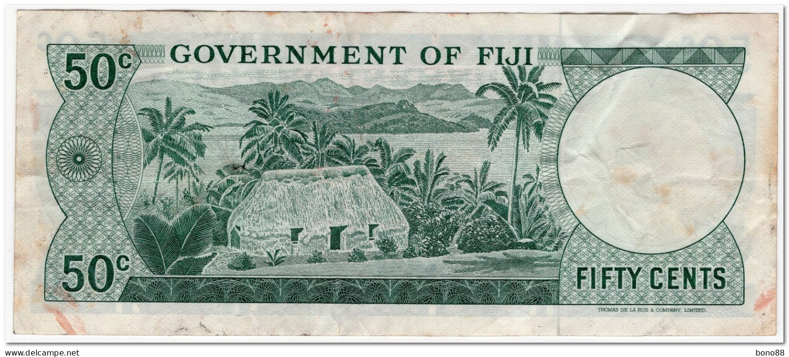 FIJI,50 CENTS,1969,P.58,F-VF,SPOTS - Figi