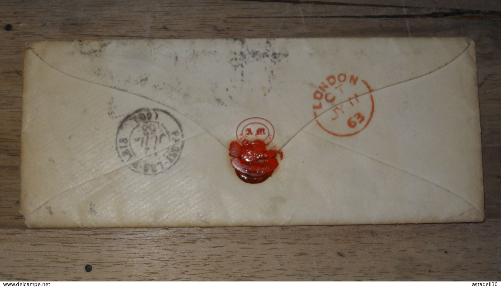 Enveloppe Avec 4 Pence (stamp HS)  1863 To France  ...................... 240424-CL-2-5 - Briefe U. Dokumente