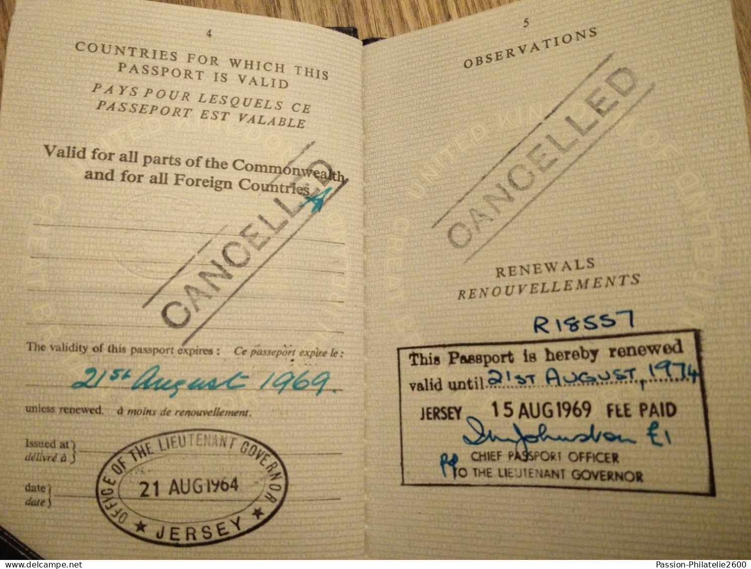 Jersey Island British Passport 1964. Passeport , Reisepass - Historical Documents