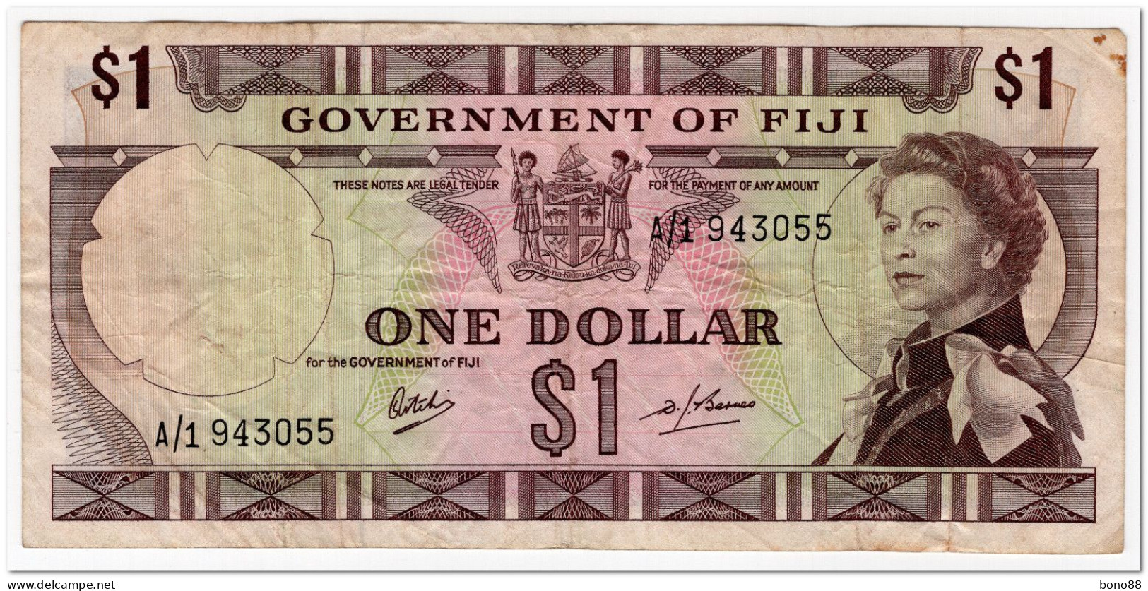 FIJI,1 DOLLAR,1969,P.59,F-VF - Fidschi