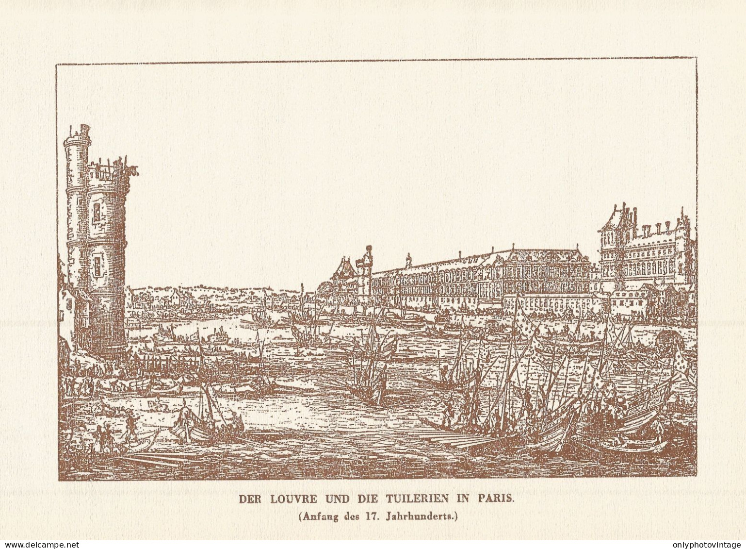 Parigi - Il Louvre E Il Palazzo Di Tuileries - Stampa D'epoca - 1920 Print - Stampe & Incisioni