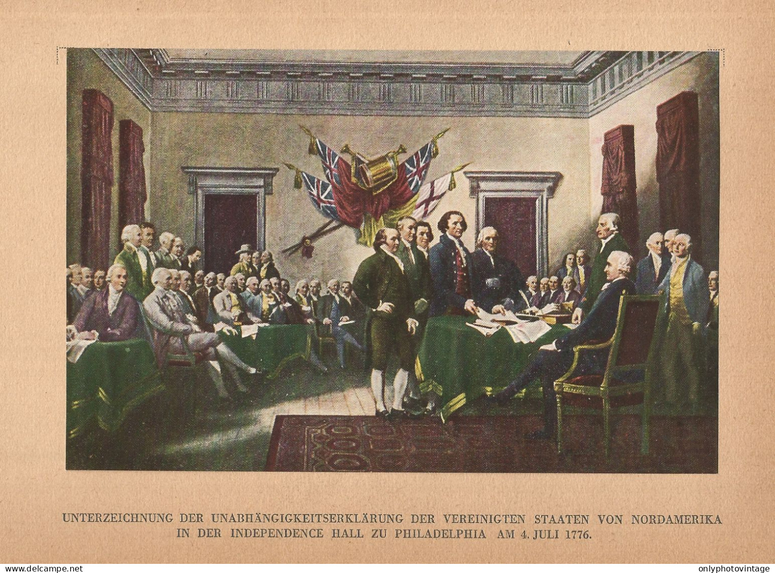 Firma Dichiarazione D'indipendenza Stati Uniti D'America - 1920 Stampa - Prints & Engravings