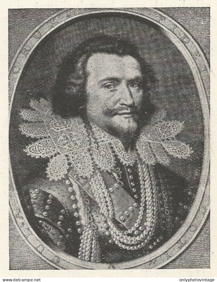 George Villiers, I Duca Di Buckingham - Stampa D'epoca - 1920 Old Print - Estampas & Grabados