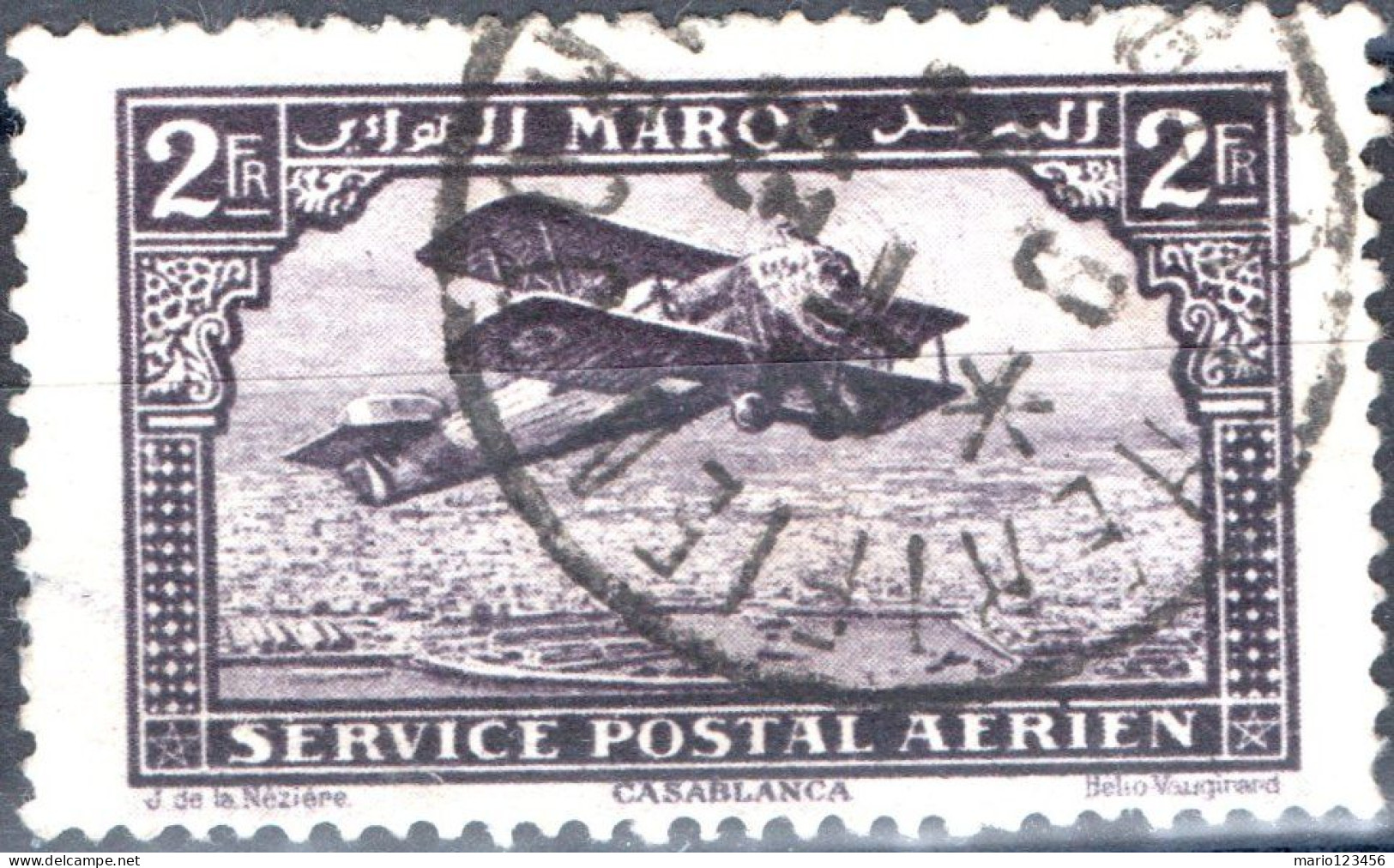 MAROCCO FRANCESE, FRENCH MOROCCO, LANDSCAPE, 1922, USATI Scott:FR-MA C10, Yt:MA PA10 - Used Stamps
