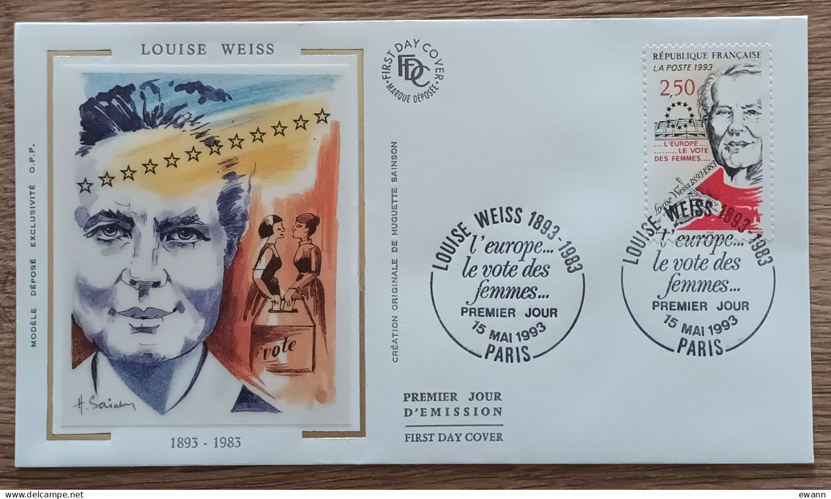 FDC 1993 - YT N°2809 - LOUISE WEISS - PARIS - 1990-1999