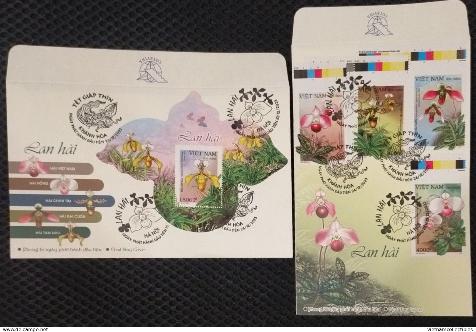 FDC Viet Nam Vietnam With Perf Stamps & Souvenir Sheet 2023 : Lady Slipper Orchid Flower (Ms1184) - Vietnam