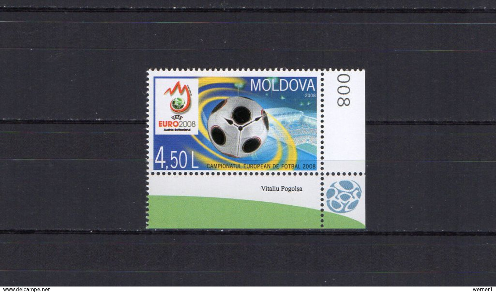 Moldova 2008 Football Soccer European Championship Stamp MNH - Europei Di Calcio (UEFA)