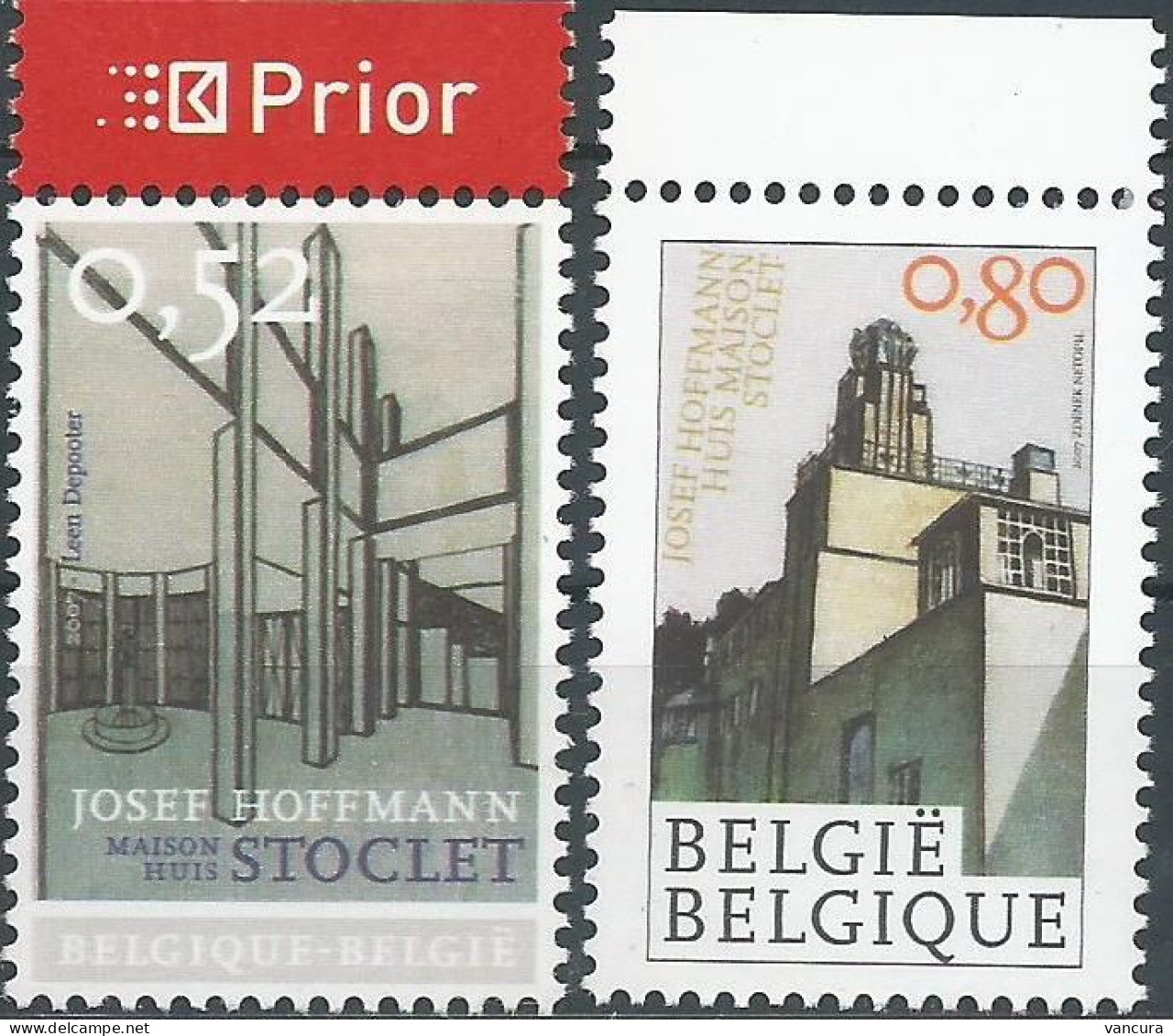 ** Belgium Stoclet Palace 2007 Joint Issue With The Czech Republic - Emissions Communes