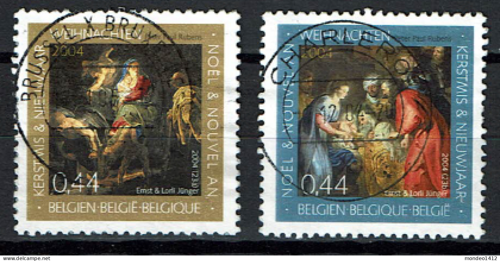 België OBP 3332/3333 - Merry Christmas - Joint Issue With Germany - Oblitérés