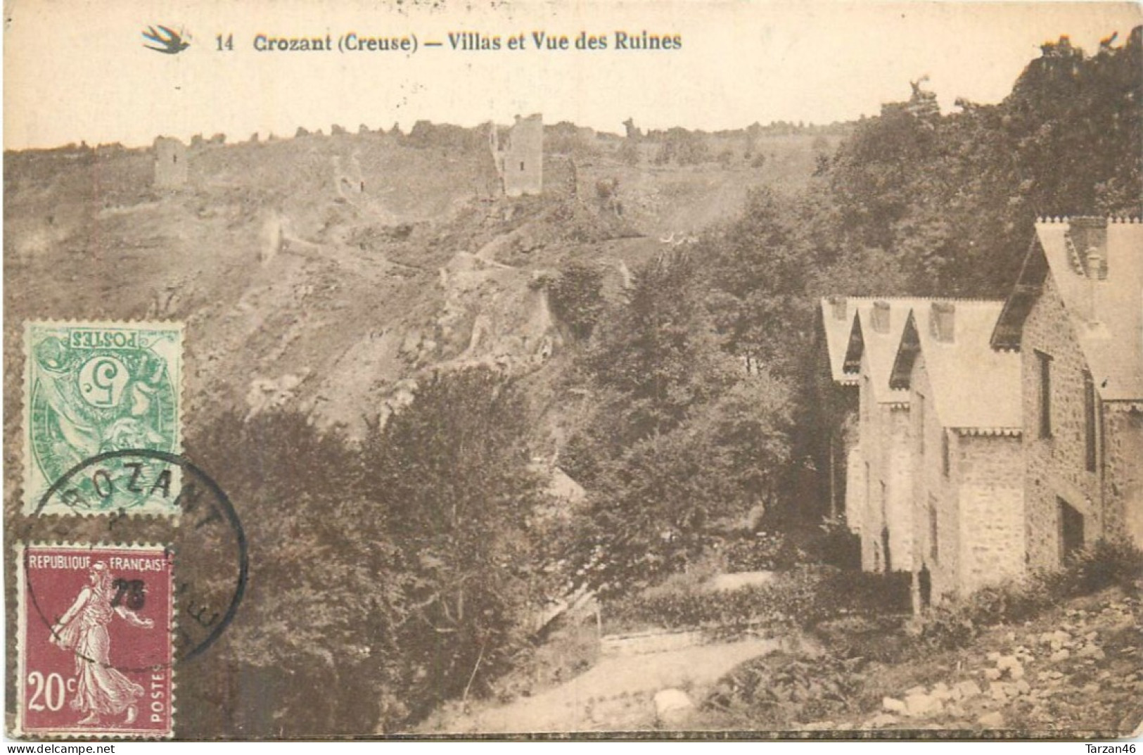 28.04.2024 - A - 14. CROZANT (Creuse) Villas Et Vue Des Ruines - Crozant