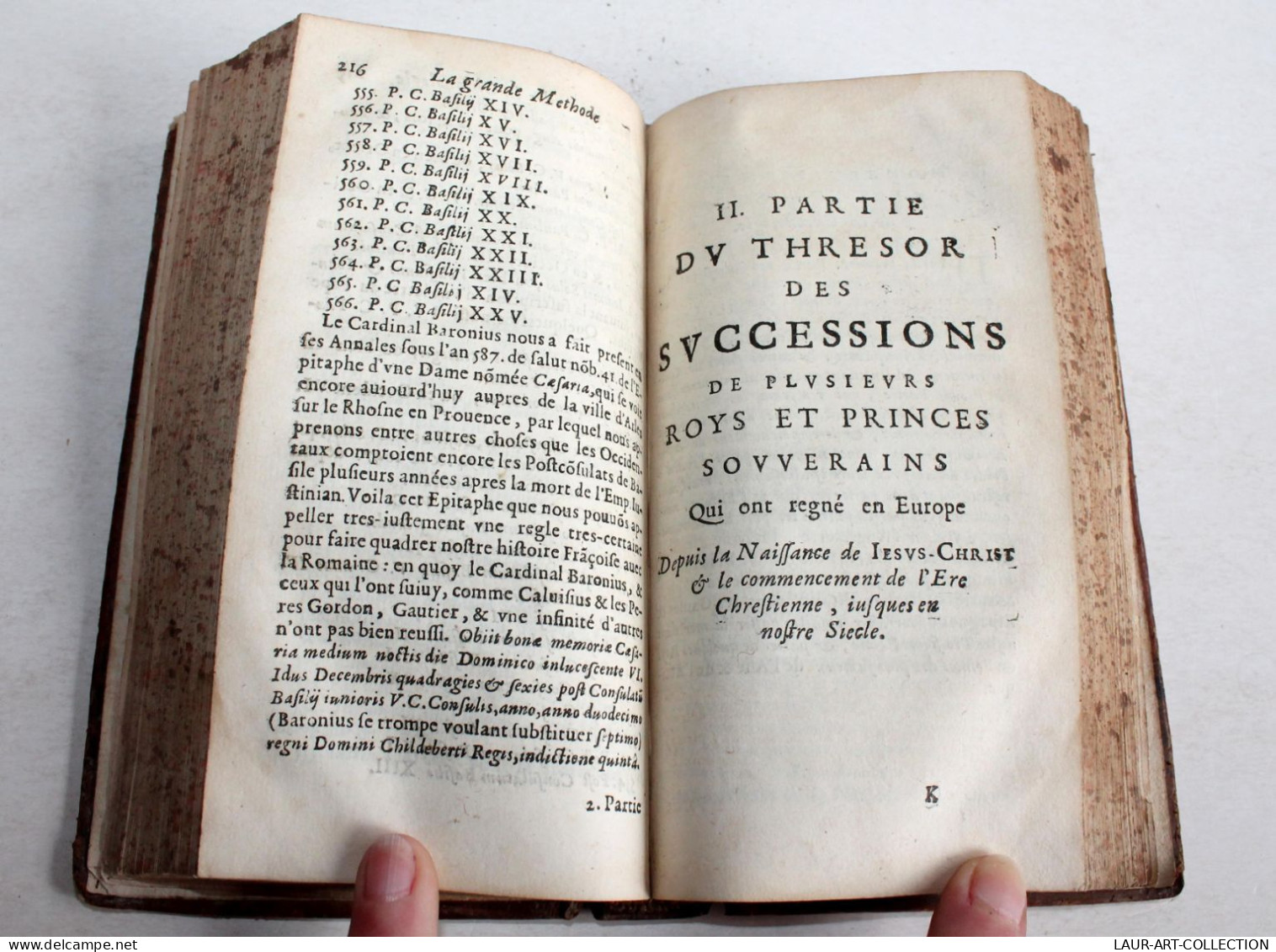 RARE 1664 GRANDE ET PETITE METHODE APPRENDRE LA CHRONOLOGIE & L'HISTOIRE Par P. LABBE ANCIEN LIVRE XVIIe SIECLE (2204.6) - Before 18th Century