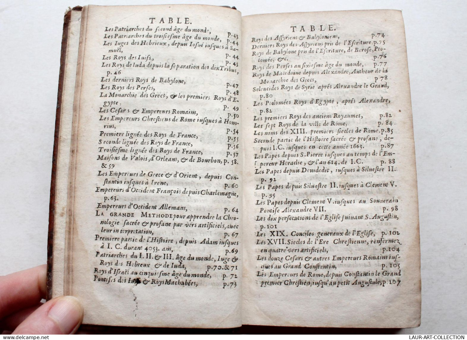 RARE 1664 GRANDE ET PETITE METHODE APPRENDRE LA CHRONOLOGIE & L'HISTOIRE Par P. LABBE ANCIEN LIVRE XVIIe SIECLE (2204.6) - Antes De 18avo Siglo