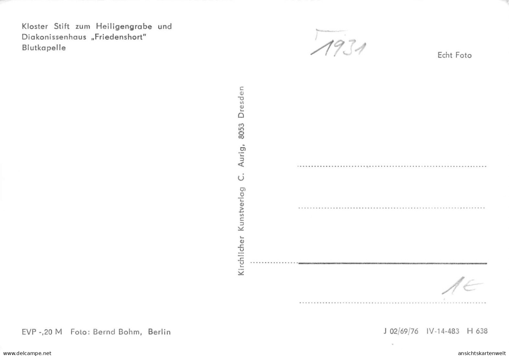 Kloster Stift Zum Heiligengrabe Friedenshort Blutkapelle Ngl #172.117 - Andere & Zonder Classificatie