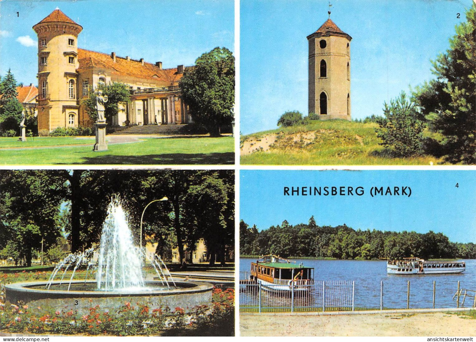 Rheinsberg (Mark) Schloss Leuchtturm Springbrunnen See Gl1975 #172.120 - Autres & Non Classés