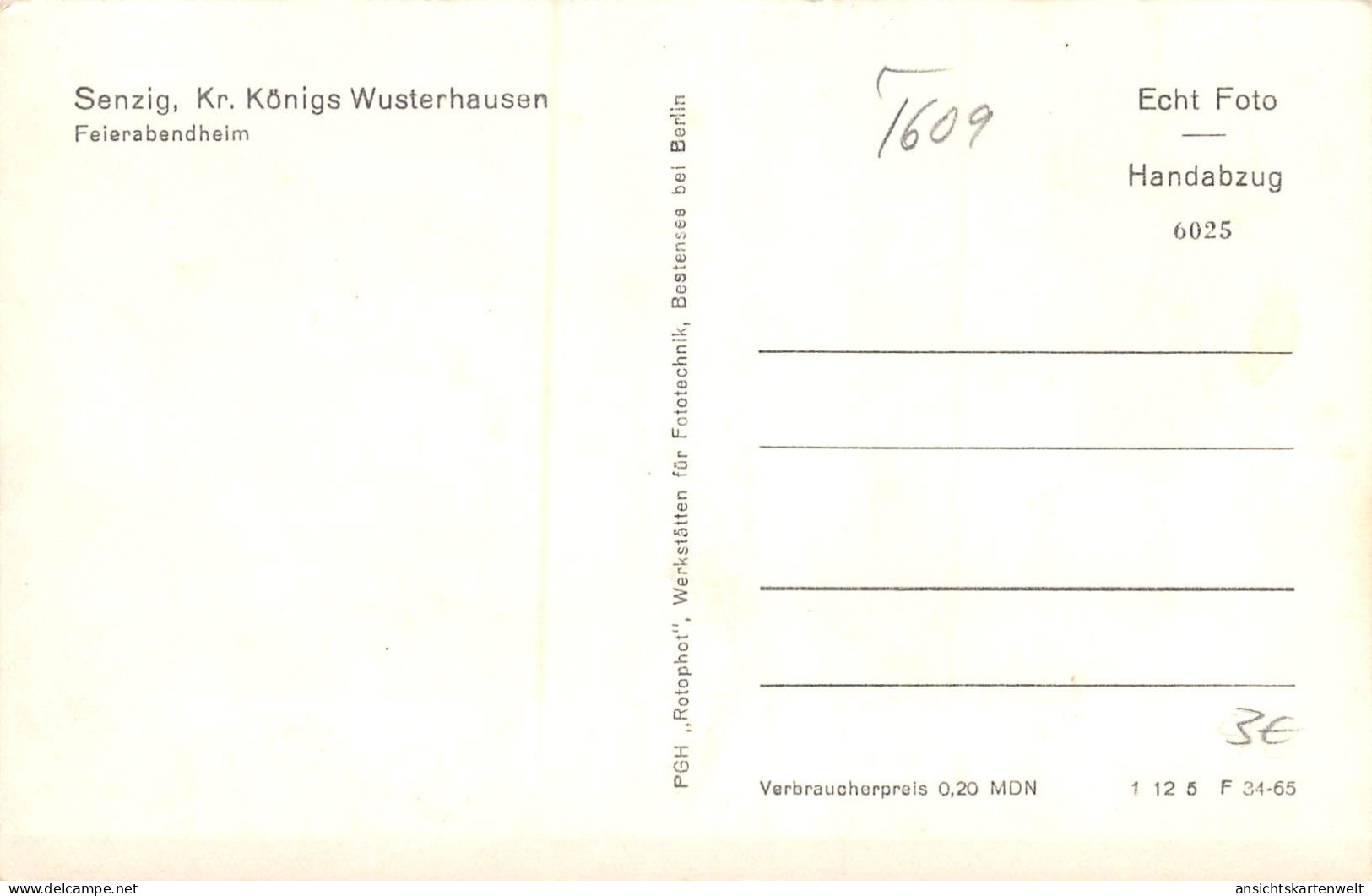 Senzig Feierabendheim Ngl #172.109 - Other & Unclassified