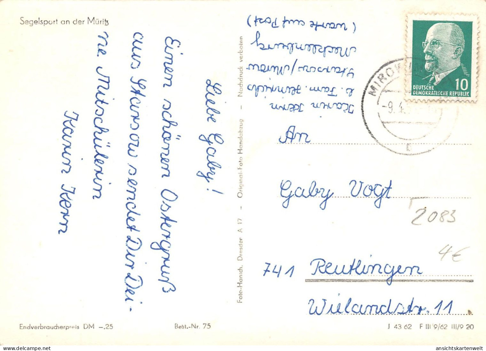 Segelsport An Der Müritz Gl1963 #172.140 - Sonstige & Ohne Zuordnung