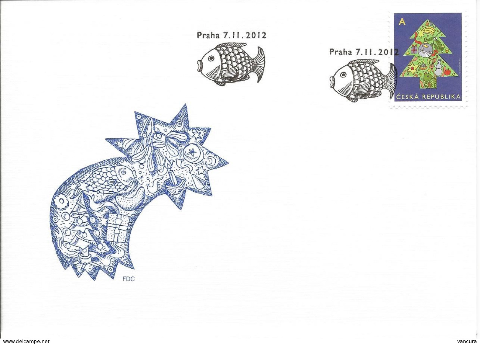 FDC 752 Czech Republic Christmas 2012 Carp - Christmas