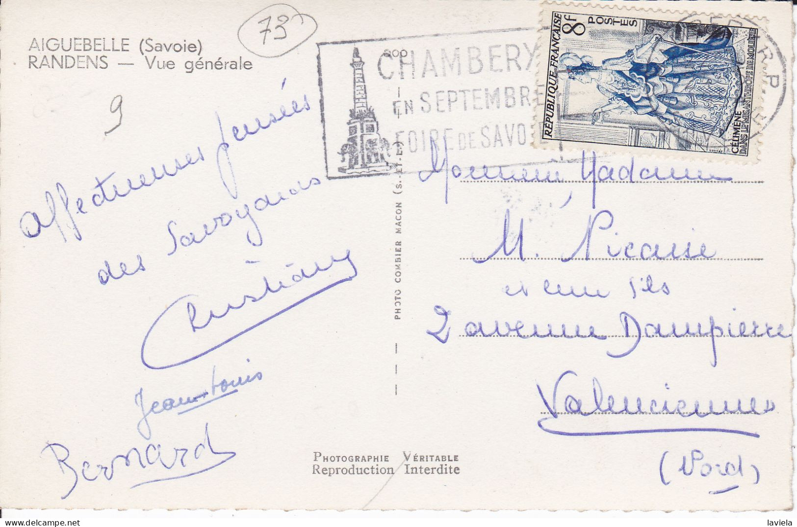 73 AIGUEBELLE-RANDENS - Vue Générale -  Circulée 1954 - Aiguebelle